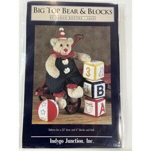 Indygo Junction 23" Bear and 6" Blocks and Ball Pattern UNCUT